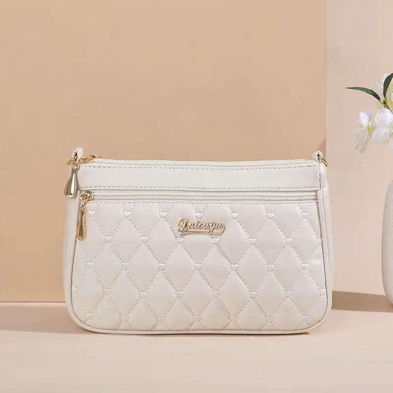 Embroidery Messenger Bags Women Leather Handbags Sac a Main - small white / 23X14X19cm
