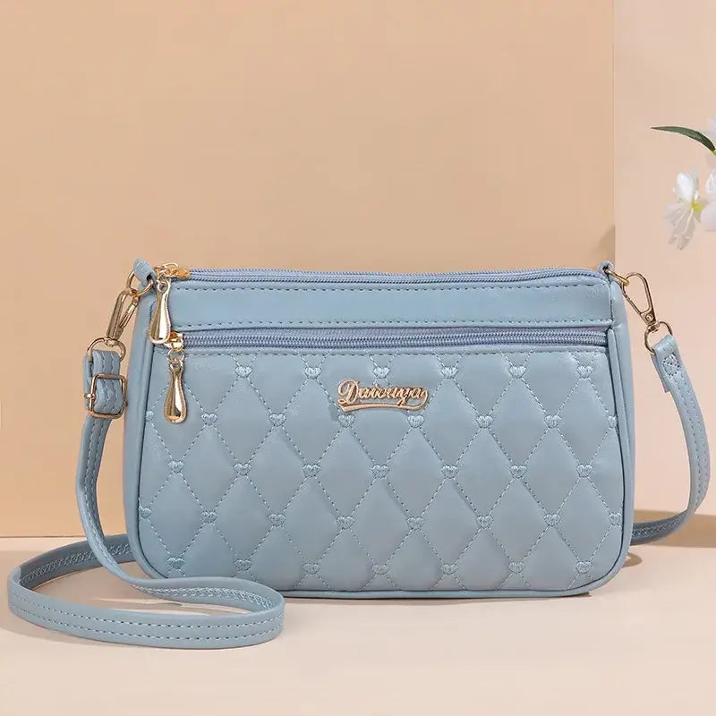 Embroidery Messenger Bags Women Leather Handbags Sac a Main - small lightblue / 23X14X19cm