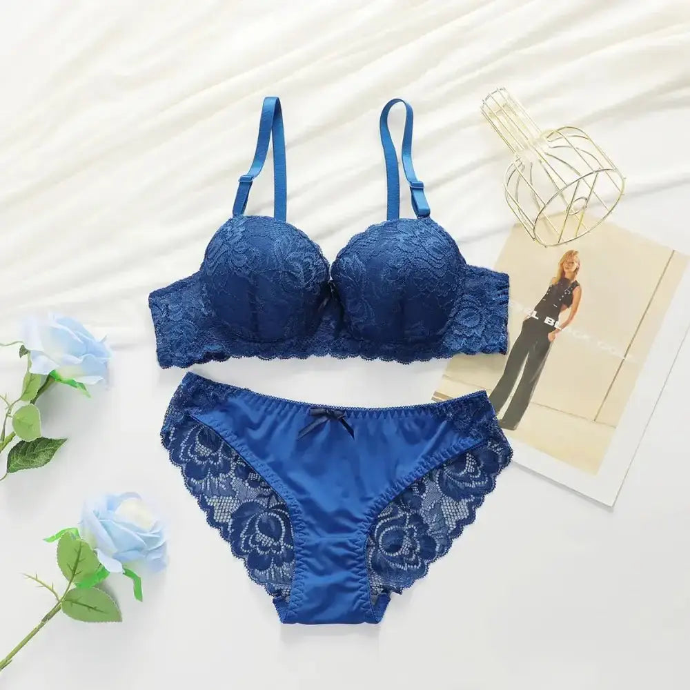2 - piece Sexy Multi - color Lingerie Set For Women's Gathering Push Up Underwear For Women's Flower Underwear Set A2155 - The Lady's Haven