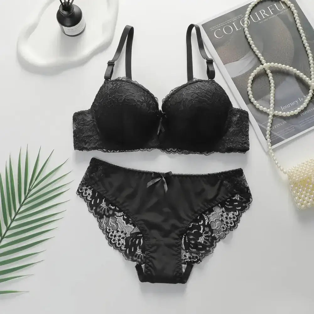 2 - piece Sexy Multi - color Lingerie Set For Women's Gathering Push Up Underwear For Women's Flower Underwear Set A2155 - The Lady's Haven