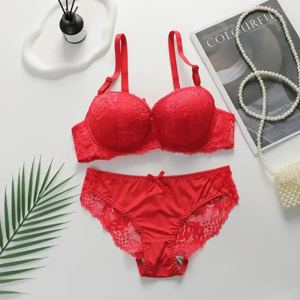 2 - piece Sexy Multi - color Lingerie Set For Women's Gathering Push Up Underwear For Women's Flower Underwear Set A2155 - The Lady's Haven