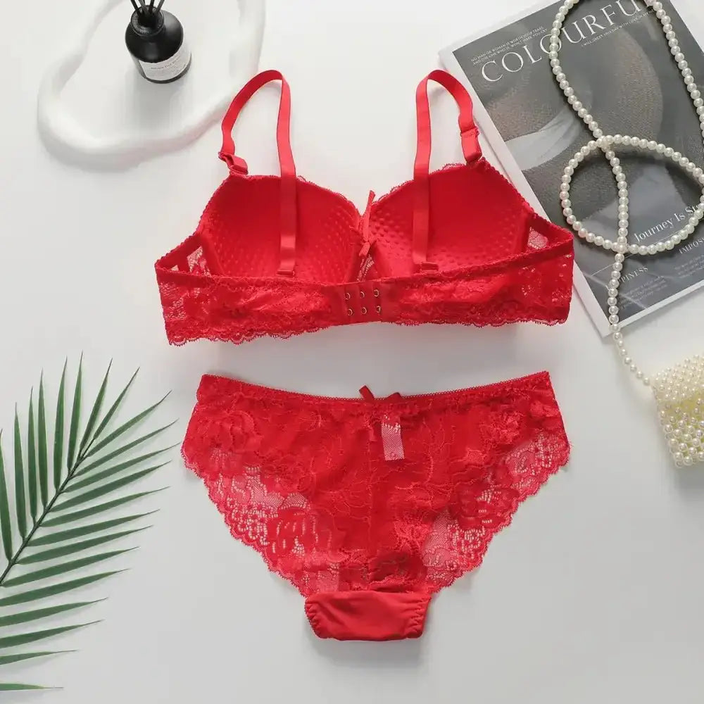 2 - piece Sexy Multi - color Lingerie Set For Women's Gathering Push Up Underwear For Women's Flower Underwear Set A2155 - The Lady's Haven