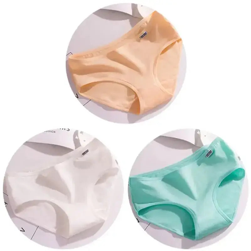 3Pcs/Set Candy Color Underwear Womens Comfortable High - quality Cotton Panties Mid - waist Breathable Underpanties Plus Size Briefs - The Lady's Haven