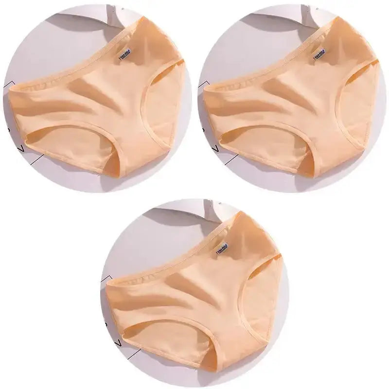 3Pcs/Set Candy Color Underwear Womens Comfortable High - quality Cotton Panties Mid - waist Breathable Underpanties Plus Size Briefs - The Lady's Haven