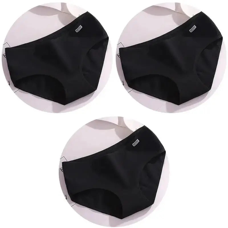 3Pcs/Set Candy Color Underwear Womens Comfortable High - quality Cotton Panties Mid - waist Breathable Underpanties Plus Size Briefs - The Lady's Haven