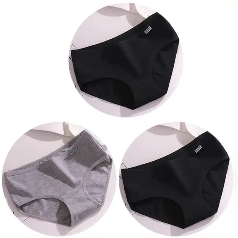 3Pcs/Set Candy Color Underwear Womens Comfortable High - quality Cotton Panties Mid - waist Breathable Underpanties Plus Size Briefs - The Lady's Haven