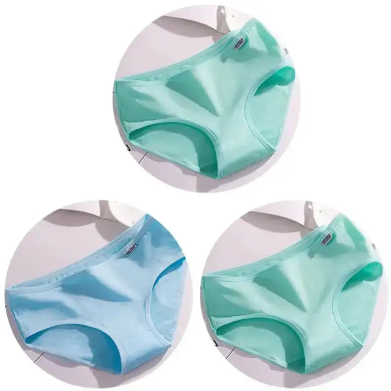 3Pcs/Set Candy Color Underwear Womens Comfortable High - quality Cotton Panties Mid - waist Breathable Underpanties Plus Size Briefs - The Lady's Haven
