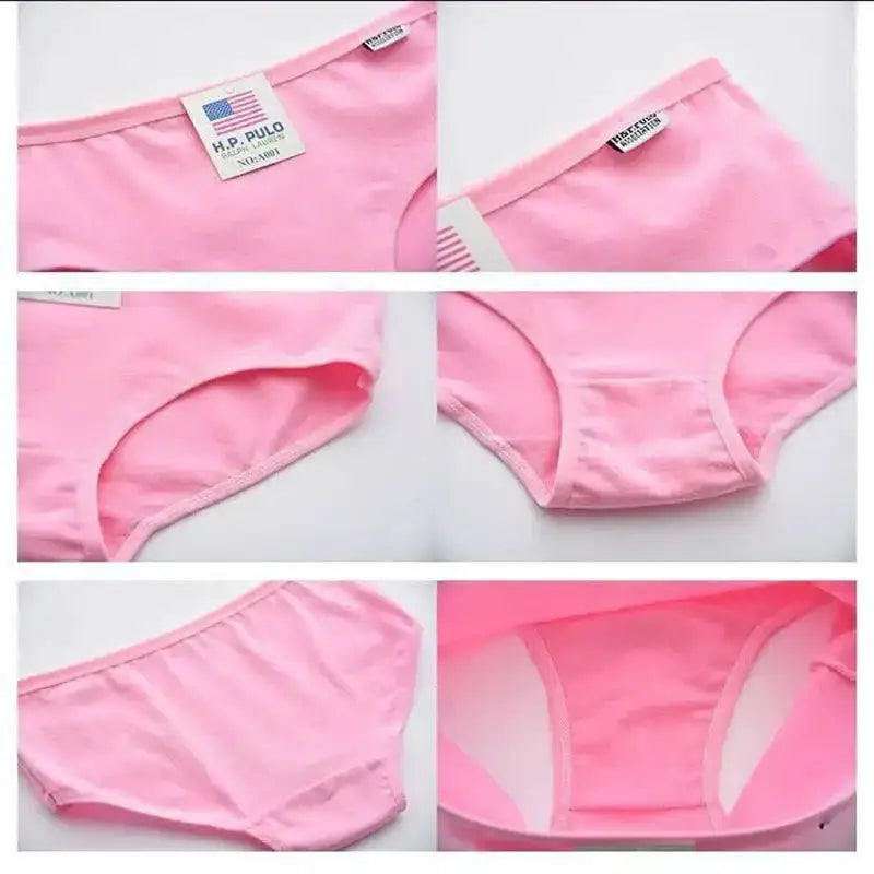 3Pcs/Set Candy Color Underwear Womens Comfortable High - quality Cotton Panties Mid - waist Breathable Underpanties Plus Size Briefs - The Lady's Haven