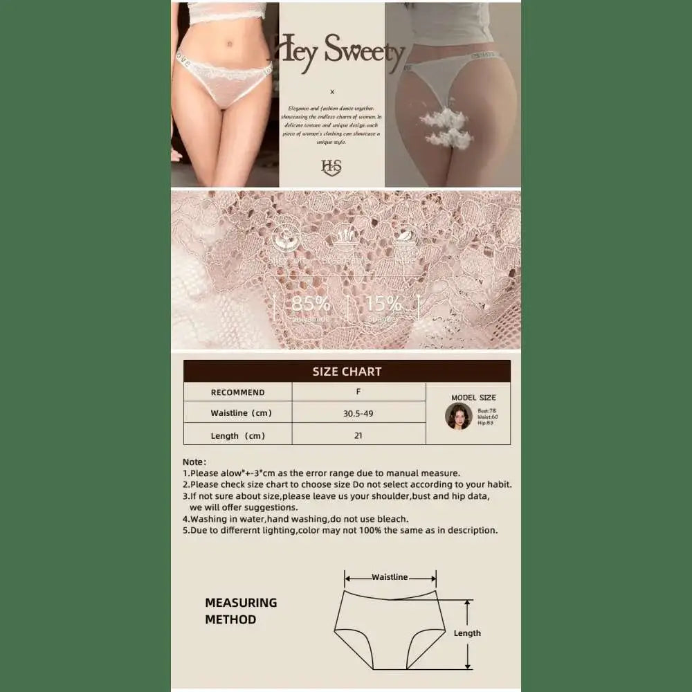 3PCS Women's Sexy Hot G String Ladies Letter Low Waist Sexy Panties Lace Thong Women Underwear Panties Antibacterial T - back - The Lady's Haven