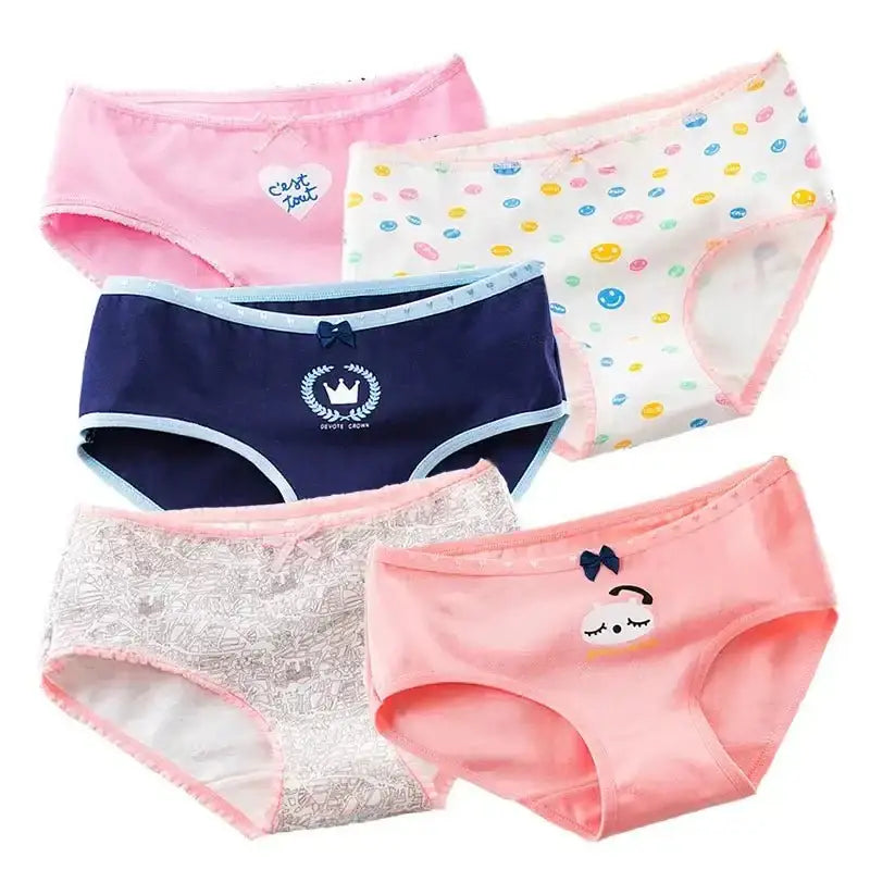 5Pcs Cotton Underwear Women's Panties Plus Size Briefs Girls Calcinha Sexy Lingerie Ladies Panty Print Cartoon Female Underpant - The Lady's Haven