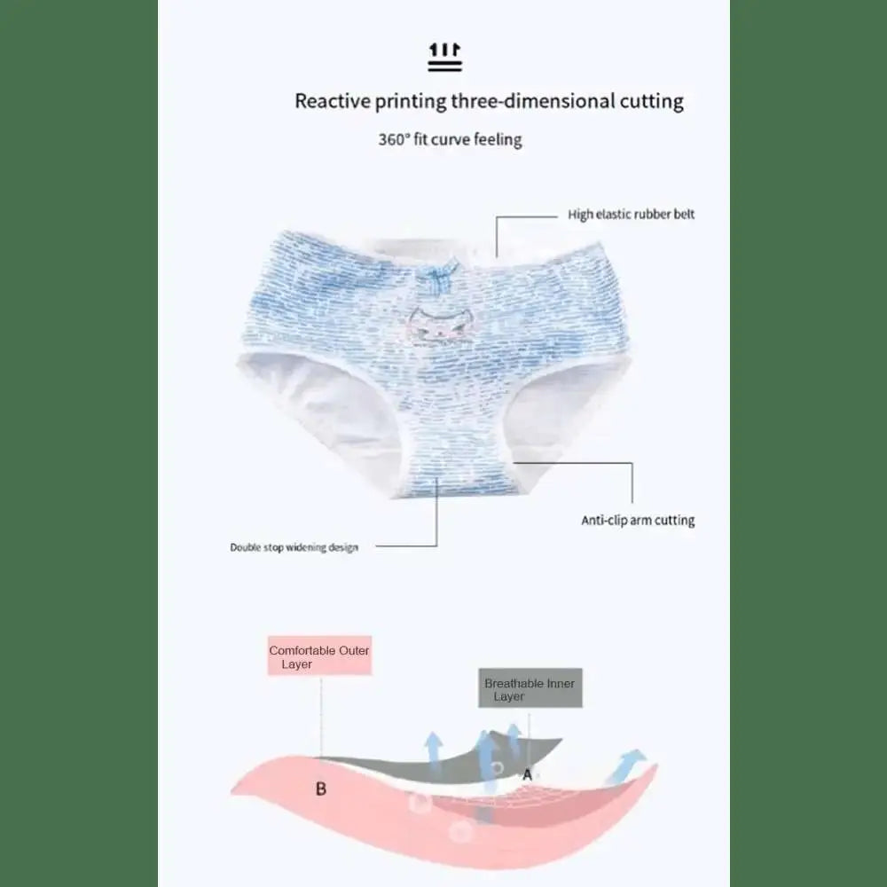 5Pcs Cotton Underwear Women's Panties Plus Size Briefs Girls Calcinha Sexy Lingerie Ladies Panty Print Cartoon Female Underpant - The Lady's Haven