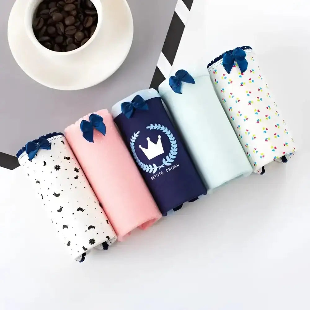 5Pcs Cotton Underwear Women's Panties Plus Size Briefs Girls Calcinha Sexy Lingerie Ladies Panty Print Cartoon Female Underpant - The Lady's Haven