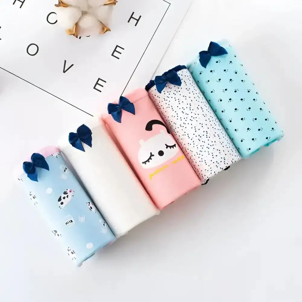 5Pcs Cotton Underwear Women's Panties Plus Size Briefs Girls Calcinha Sexy Lingerie Ladies Panty Print Cartoon Female Underpant - The Lady's Haven
