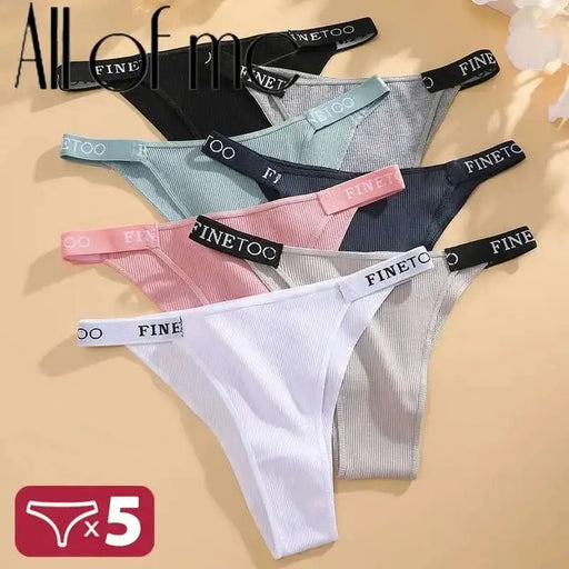 5PCS/Set Sexy Lingerie Women Cotton Panties Finetoo Letter Low Waist Female Briefs Underwear Comfort Underpants Women Intimates - The Lady's Haven