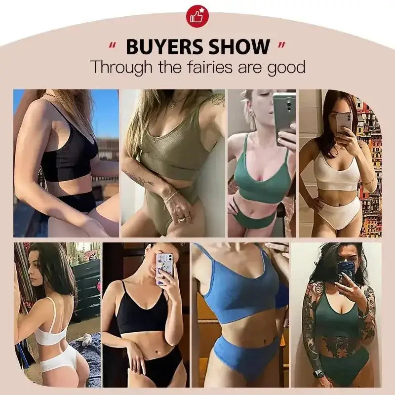 CHRLEISURE Women Underwear Set Wireless Lingerie Panties Bra Sexy G - String Seamless Tank Crop Top Brassiere New - The Lady's Haven