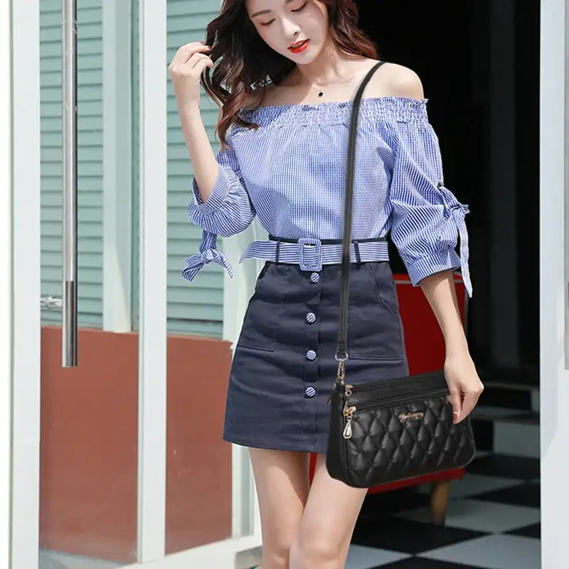 Embroidery Messenger Bags Women Leather Handbags Sac a Main
