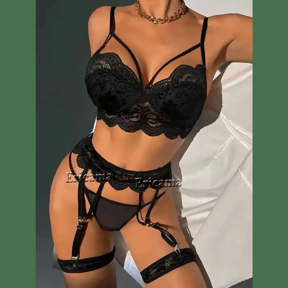 Erotic Sexy Lace Bra And Panty Set Underwear Transparent Bra Exotic Sets Sexy Thong Woman Porn Fancy Sensual Luxury Lingerie - The Lady's Haven