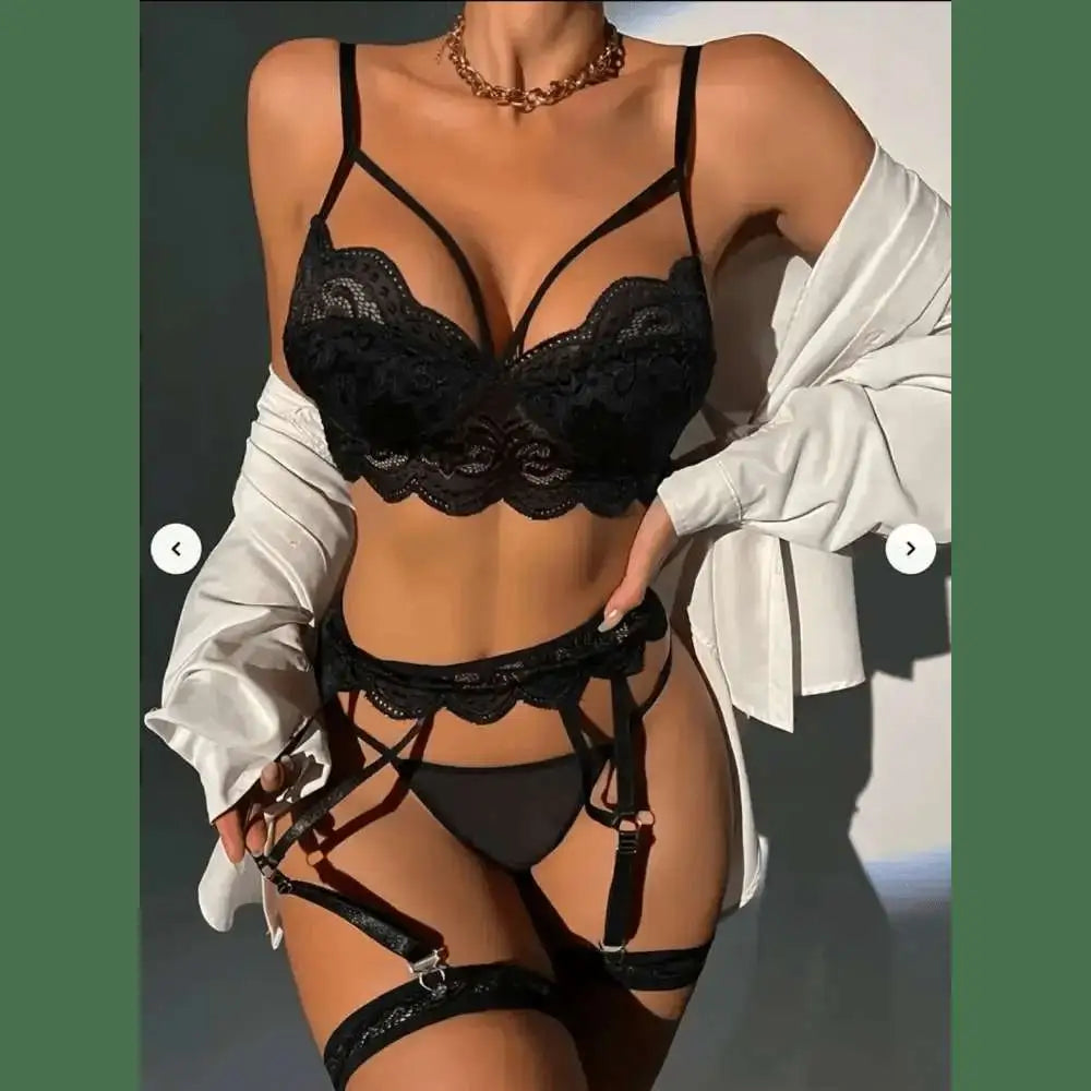 Erotic Sexy Lace Bra And Panty Set Underwear Transparent Bra Exotic Sets Sexy Thong Woman Porn Fancy Sensual Luxury Lingerie - The Lady's Haven