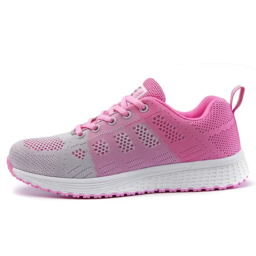 Stylish Fashion Women's Sneakers Lace Up in pink and grey, perfect for casual wear and comfort. Upgrade your shoe game!