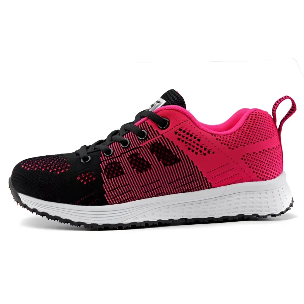 Stylish black and pink Fashion Women's Sneakers Lace Up, perfect for casual wear and ultimate comfort.