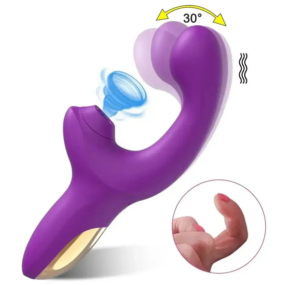 Powerful Sucking Dildo Vibrator for Women Female Clit Sucker Vacuum Clitoris Stimulator Finger Wiggling Vibrator Adult Sex Toy - The Lady's Haven