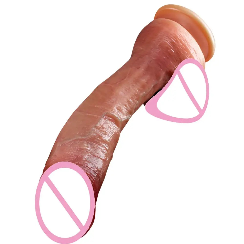 Huge Realistic Soft Dildo Masturbator Double-layer Silicone Sex Toy Suction Cup Adults - Realistic Dildo