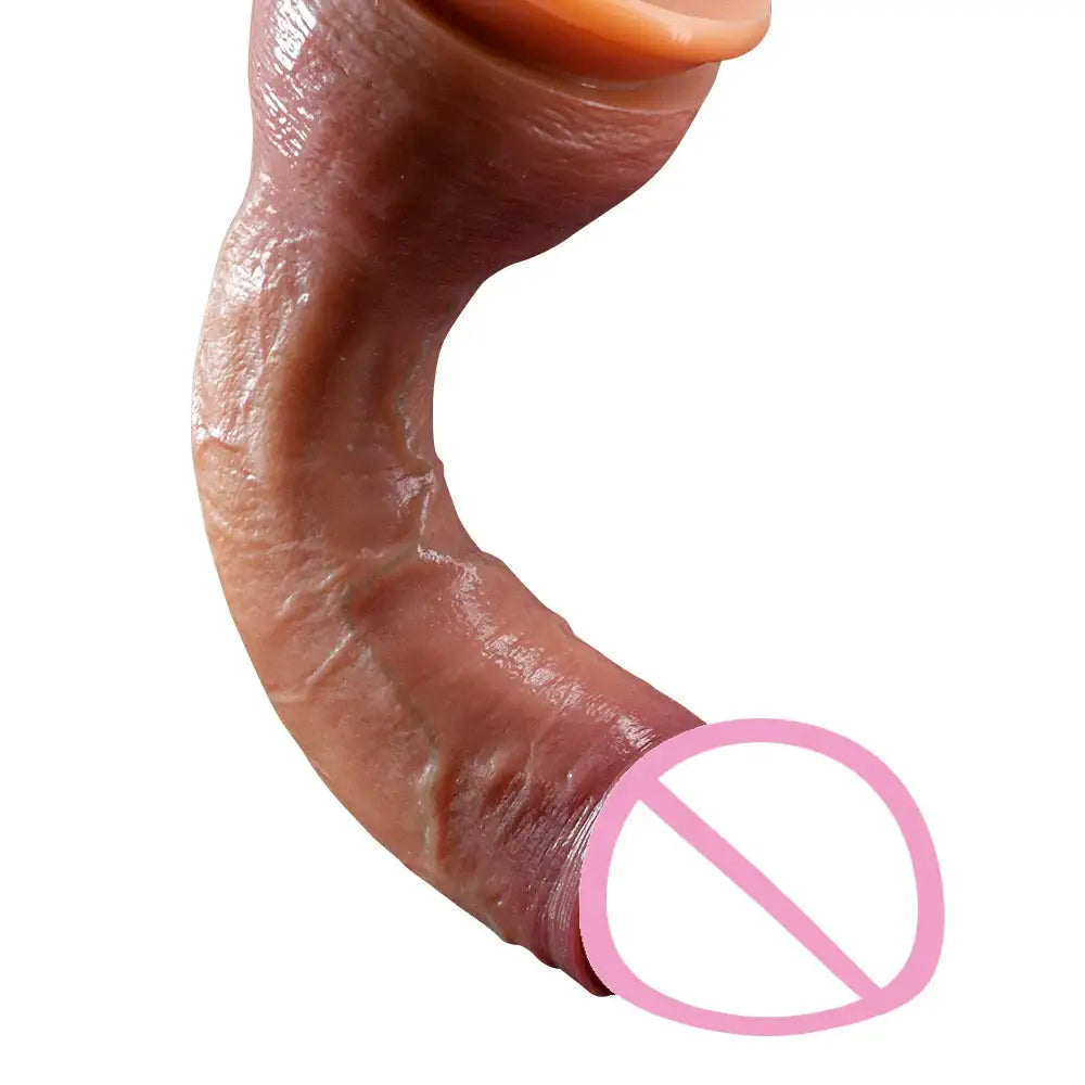 Huge Realistic Soft Dildo Masturbator Double-layer Silicone Sex Toy Suction Cup Adults - Realistic Dildo