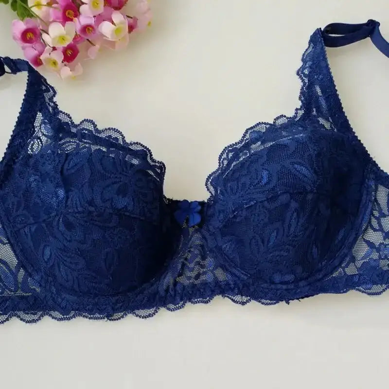 New Sexy Floral Lace Bras Women Summer Thin Push Up Brassiere Solid Color Comfort Breathable Underwear Female Fashion Lingerie - The Lady's Haven