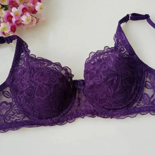 New Sexy Floral Lace Bras Women Summer Thin Push Up Brassiere Solid Color Comfort Breathable Underwear Female Fashion Lingerie - The Lady's Haven