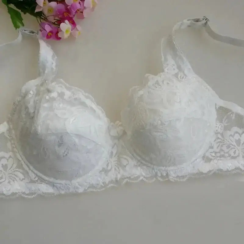 New Sexy Floral Lace Bras Women Summer Thin Push Up Brassiere Solid Color Comfort Breathable Underwear Female Fashion Lingerie - The Lady's Haven