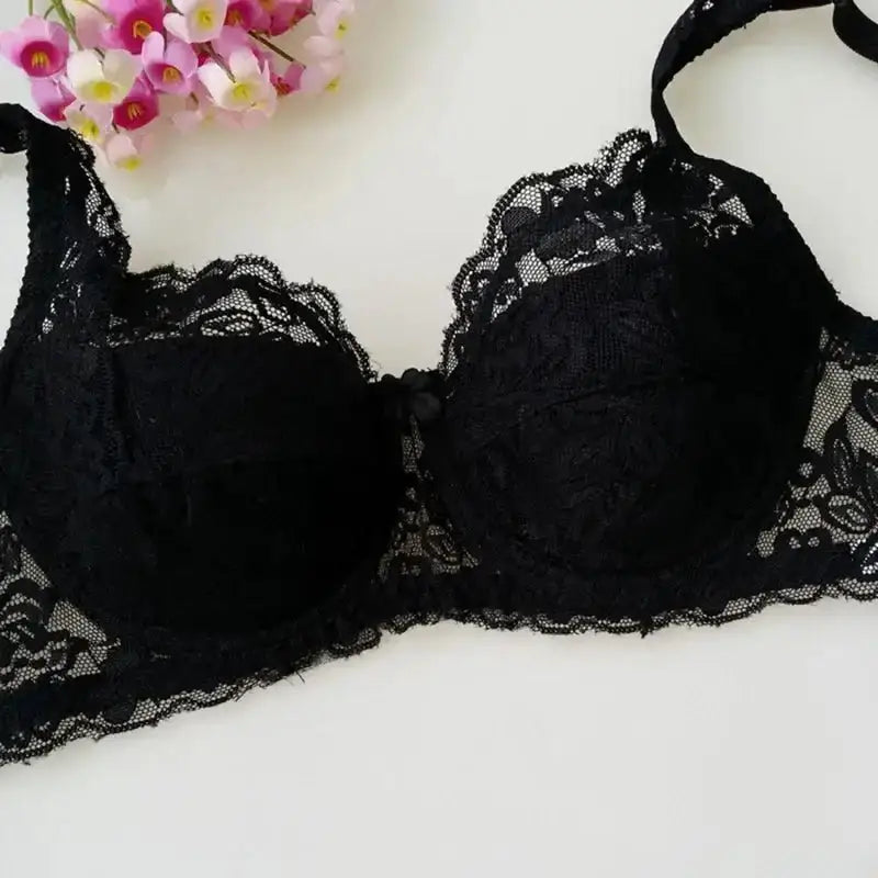 New Sexy Floral Lace Bras Women Summer Thin Push Up Brassiere Solid Color Comfort Breathable Underwear Female Fashion Lingerie - The Lady's Haven