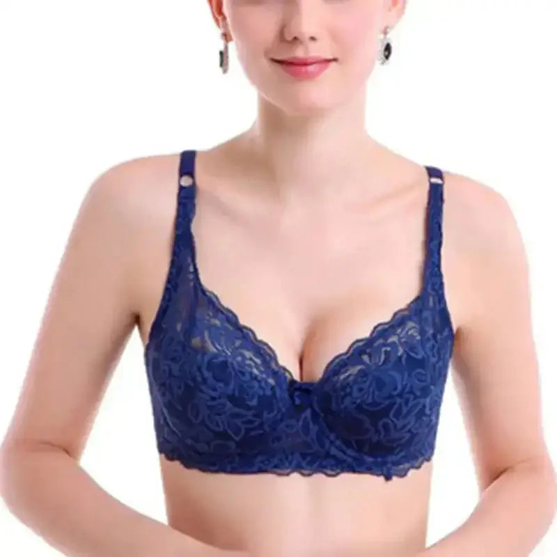 New Sexy Floral Lace Bras Women Summer Thin Push Up Brassiere Solid Color Comfort Breathable Underwear Female Fashion Lingerie - The Lady's Haven