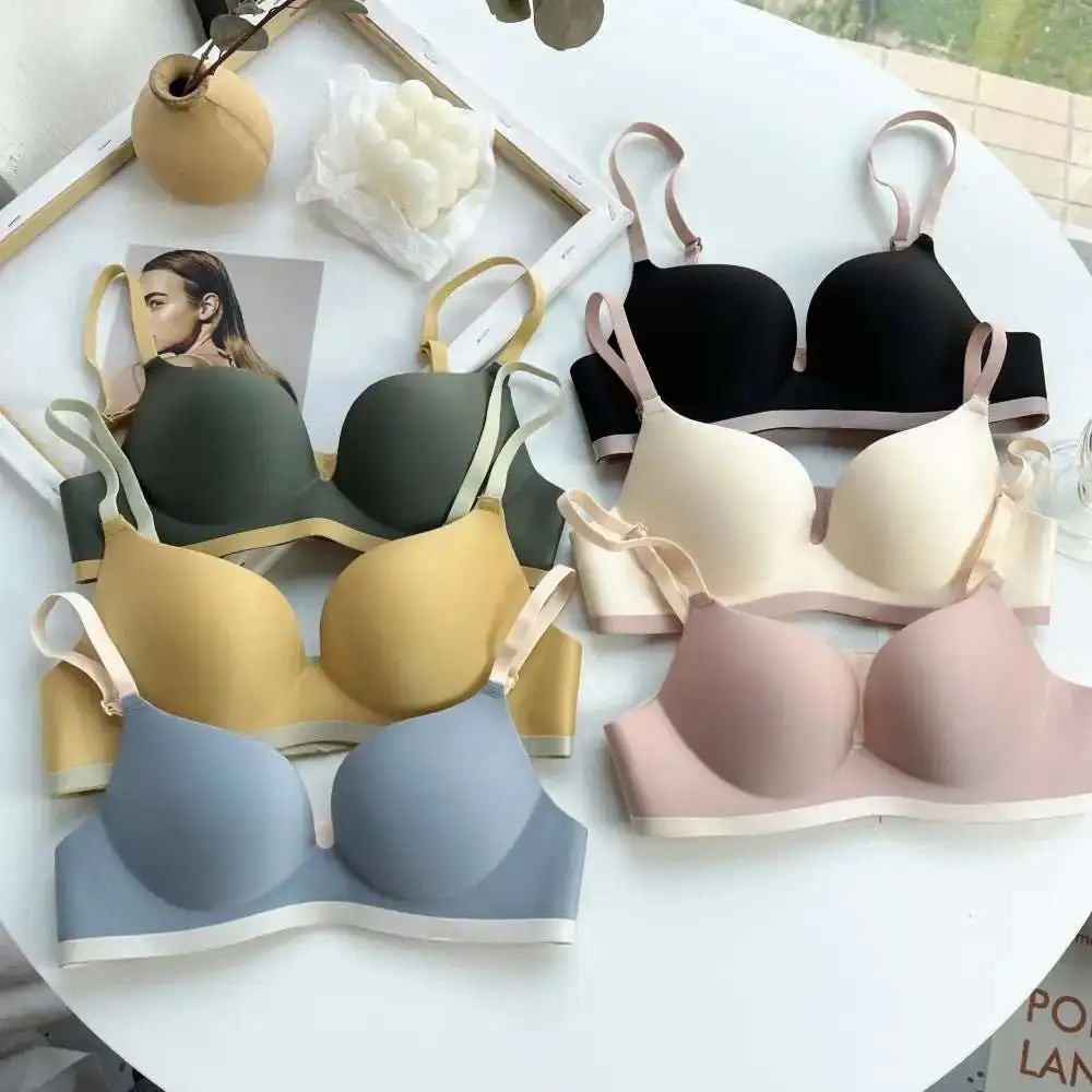 Seamless Bras for Women Comfort Wireless Underwear Women's No Steel Ring Bralette 3/4 Cup Glossy Bra Female 32 34 36 38 Lingerie - The Lady's Haven