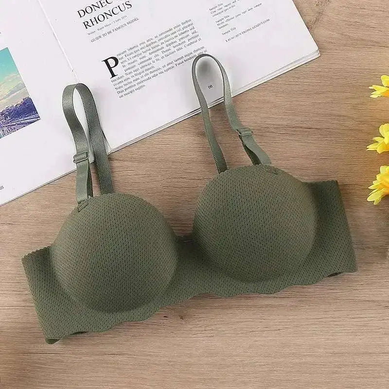 Sexy Bras Push Up Seamless Underwear for Women Solid Color Wireless Lingerie One - pieces Gather Convertible Straps Brassiere - The Lady's Haven