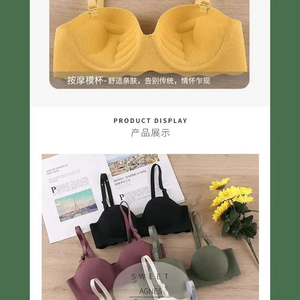 Sexy Bras Push Up Seamless Underwear for Women Solid Color Wireless Lingerie One - pieces Gather Convertible Straps Brassiere - The Lady's Haven