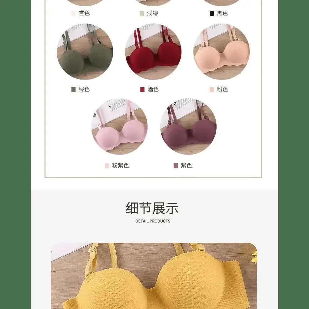 Sexy Bras Push Up Seamless Underwear for Women Solid Color Wireless Lingerie One - pieces Gather Convertible Straps Brassiere - The Lady's Haven