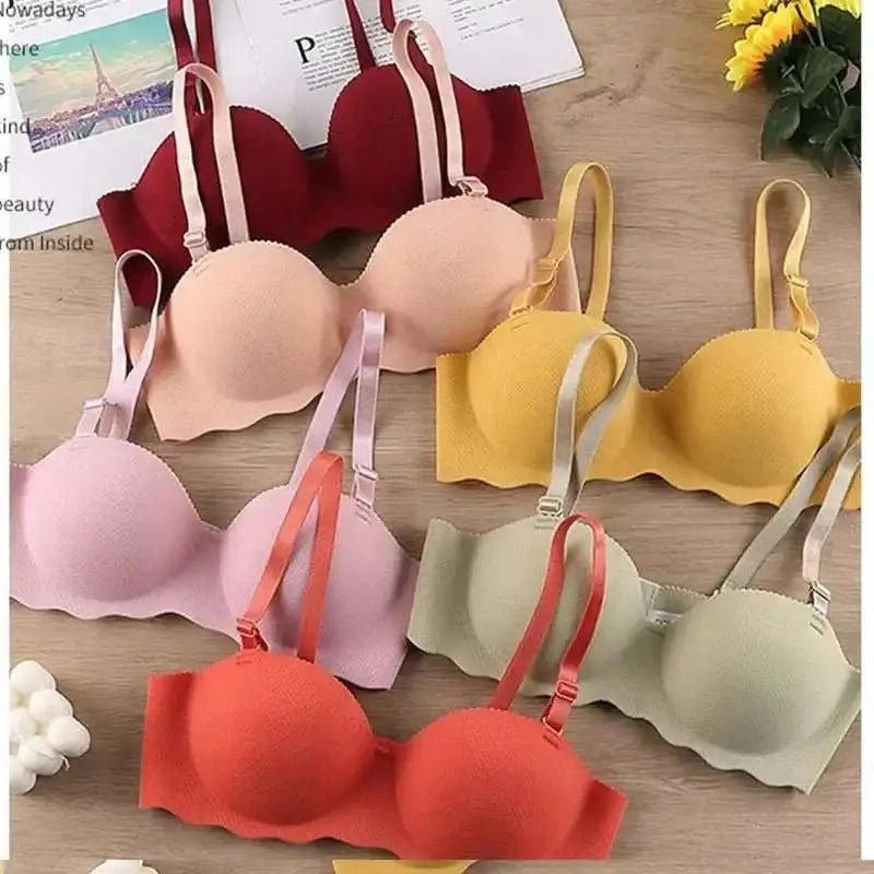 Sexy Bras Push Up Seamless Underwear for Women Solid Color Wireless Lingerie One - pieces Gather Convertible Straps Brassiere - The Lady's Haven