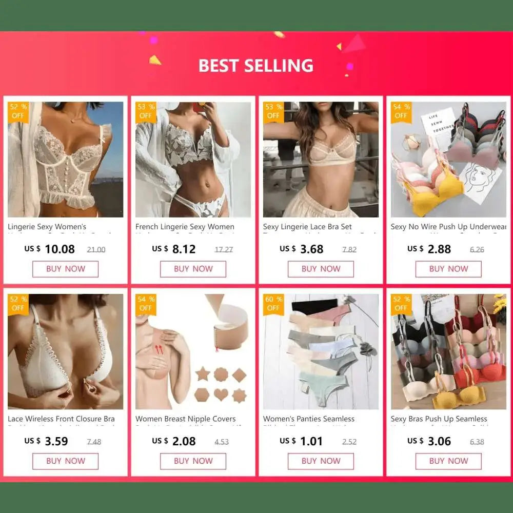 Sexy Bras Push Up Seamless Underwear for Women Solid Color Wireless Lingerie One - pieces Gather Convertible Straps Brassiere - The Lady's Haven