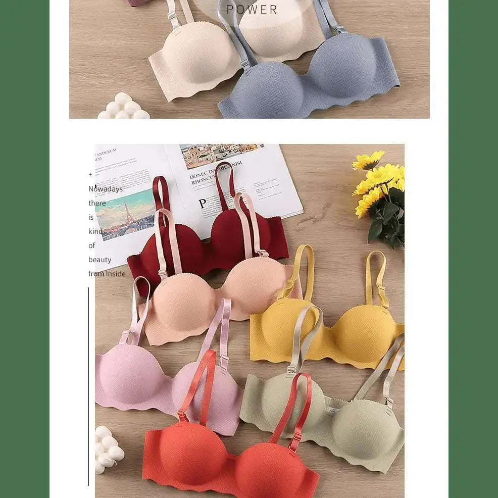 Sexy Bras Push Up Seamless Underwear for Women Solid Color Wireless Lingerie One - pieces Gather Convertible Straps Brassiere - The Lady's Haven