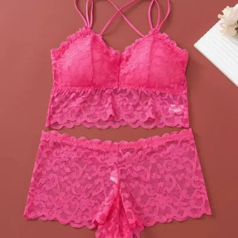 Women's Lace Non - wire Bra And Panties Set Transparent Low Rise Briefs Ultra - thin Comfort Underwear Female Bralette Lingerie Set - The Lady's Haven