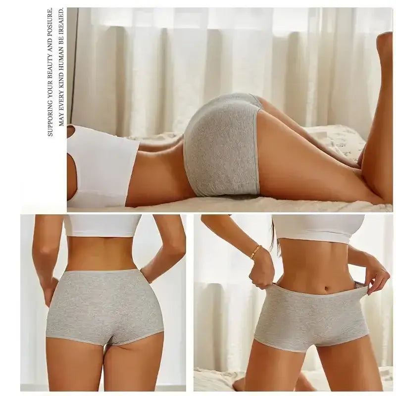 Women's Panties Cotton Seamless Sports Boxers Underwear Female Solid Color Briefs Cozy Lingerie Intimate Underpants XS - XL - The Lady's Haven